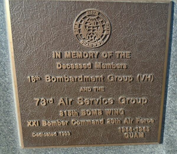 USAF ACADEMY 16TH BOMBARDMENT GROUP (VH) WAR MEMORIAL PLAQUE