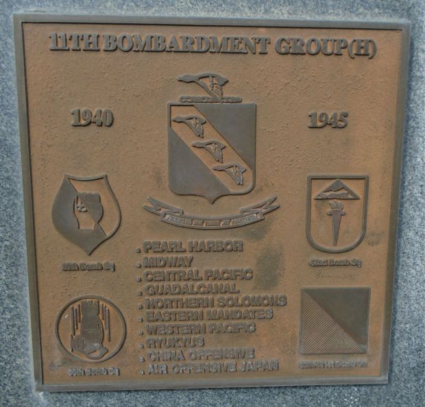 USAF ACADEMY 11TH BOMBARDMENT GROUP WAR MEMORIAL PLAQUE