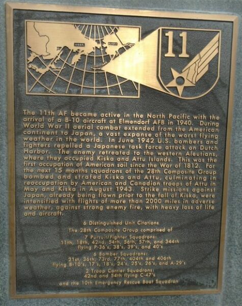 11TH AIR FORCE WAR MEMORIAL PLAQUE