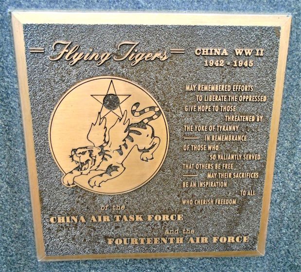 FLYING TIGERS CHINA WWII WAR MEMORIAL PLAQUE