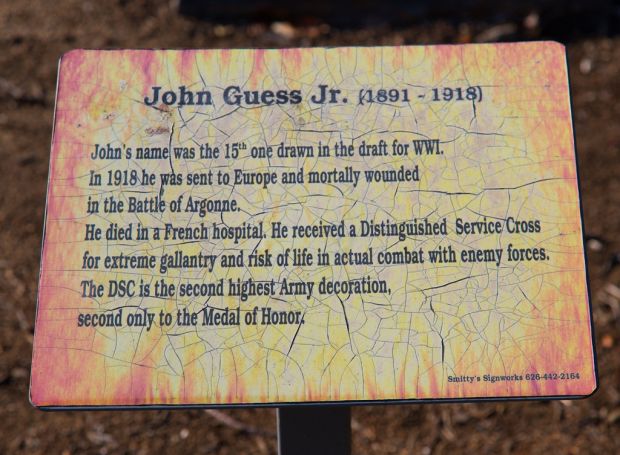 JOHN GUESS, JR. WAR MEMORIAL PLAQUE