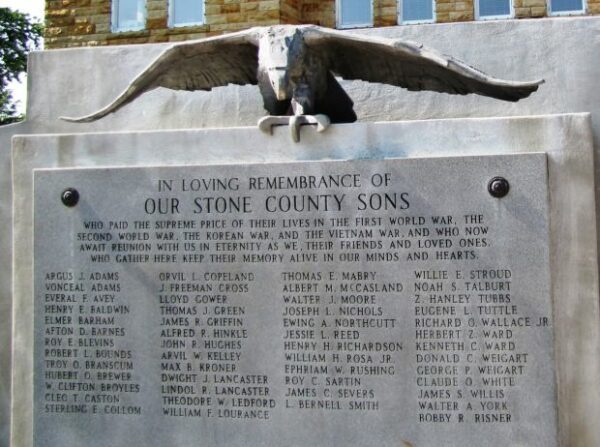 OUR STONE COUNTY SONS WAR MEMORIAL