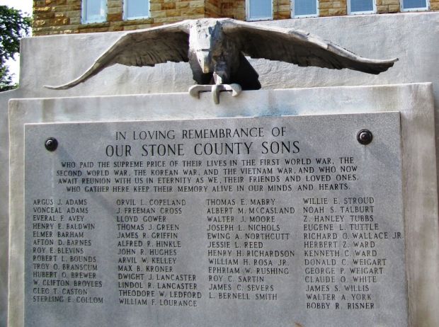 OUR STONE COUNTY SONS WAR MEMORIAL