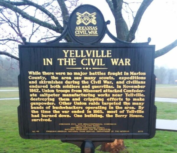 YELLVILLE IN THE CIVIL WAR MEMORIAL MARKER FRONT