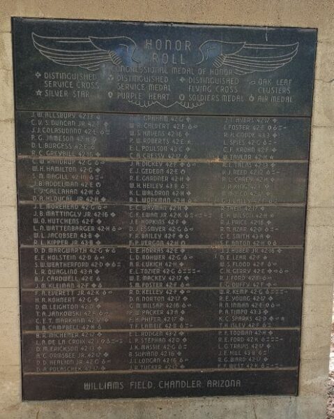 WILLIAMS FIELD CHANDLER HONOR ROLL MEMORIAL