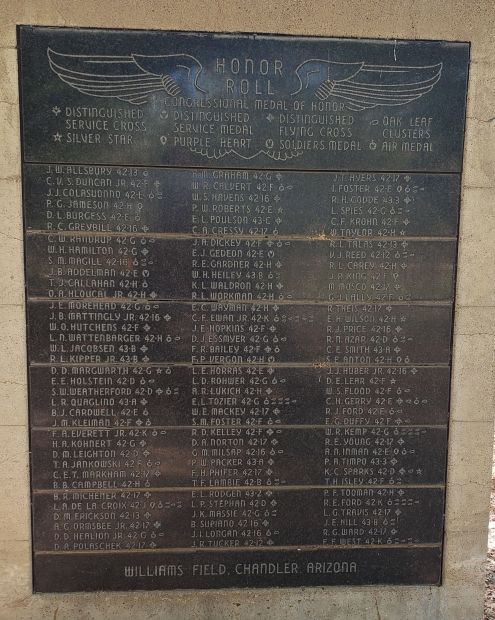 WILLIAMS FIELD CHANDLER HONOR ROLL MEMORIAL