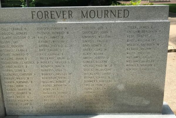 MORGAN COUNTY WORLD WAR II MEMORIAL RIGHT STONE