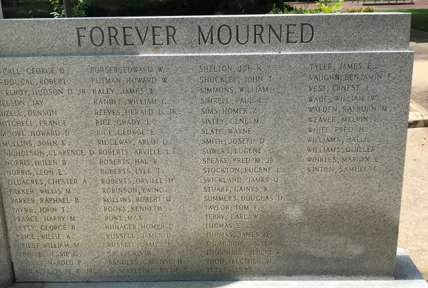 MORGAN COUNTY WORLD WAR II MEMORIAL RIGHT STONE