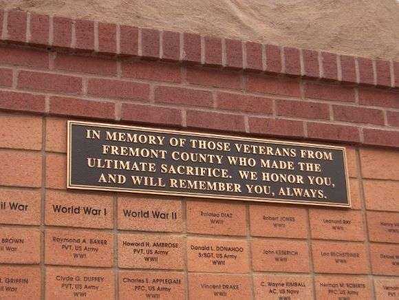 FREMONT COUNTY COLORADO VETERANS MEMORIAL BRICKS