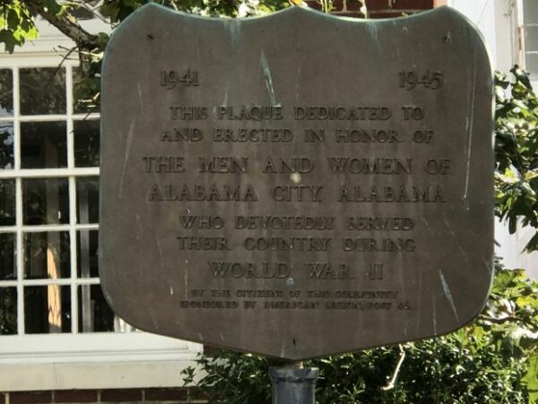 ALABAMA CITY WORLD WAR II VETERANS MEMORIAL PLAQUE