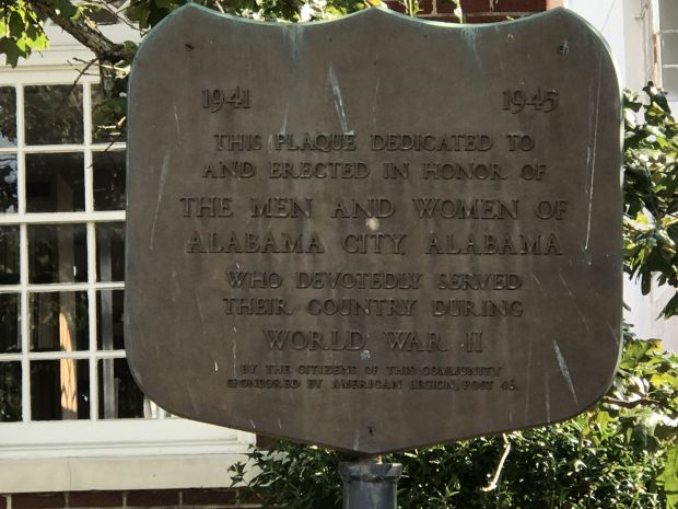 ALABAMA CITY WORLD WAR II VETERANS MEMORIAL PLAQUE