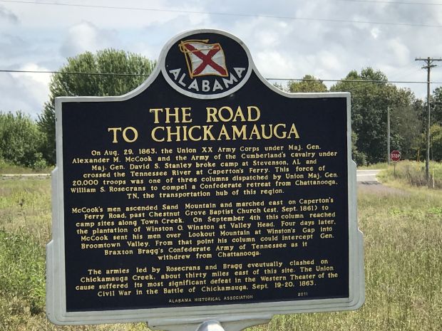 THE ROAD TO CHICKAMAUGA WAR MEMORIAL MARKER
