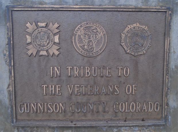 GUNNISON COUNTY VETERANS MEMORIAL PLAQUE