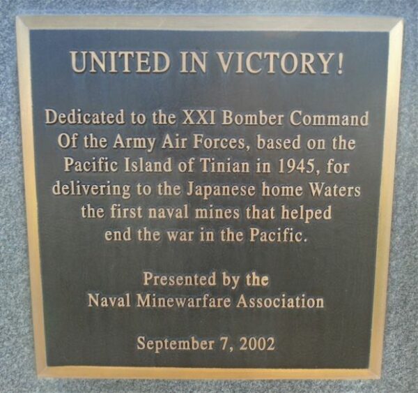 XXI BOMBER COMMAND WAR MEMORIAL PLAQUE