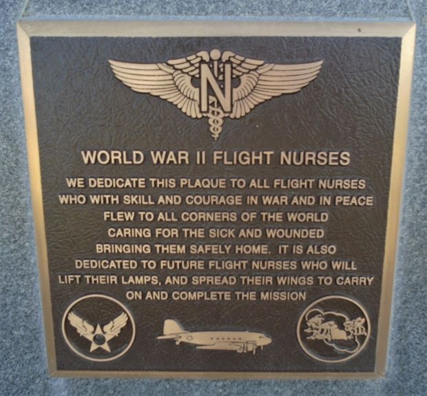USAF ACADEMY WORLD WAR II FLIGHT NURSES MEMORIAL PLAQUE