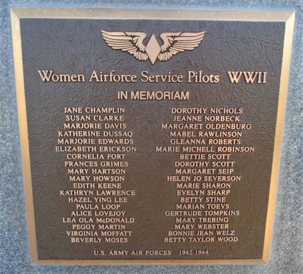 WOMEN AIRFORCE SERVICE PILOTS WWII MEMORIAL PLAQUE