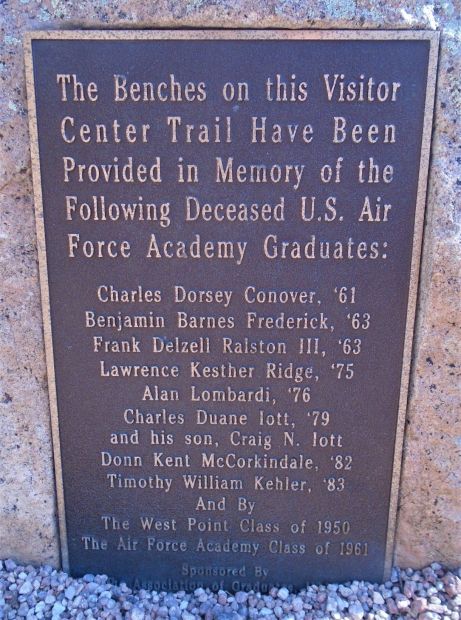 U.S. AIR FORCE ACADEMY GRADUATES MEMORIAL BENCHES PLAQUE