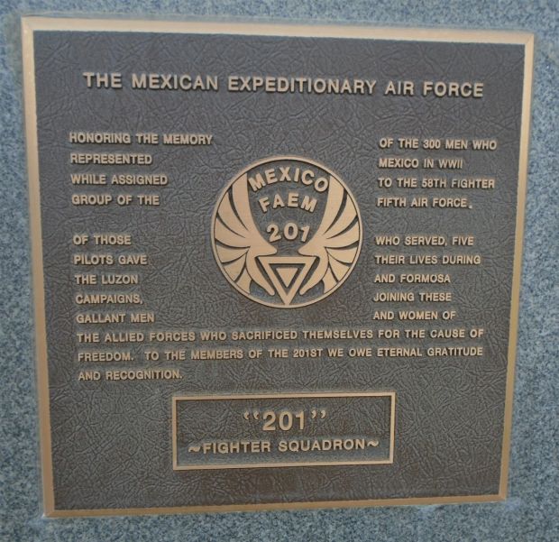 THE MEXICAN EXPEDITIONARY AIR FORCE WAR MEMORIAL PLAQUE