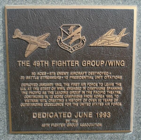 THE 49TH FIGHTER GROUP/WING WAR MEMORIAL PLAQUE