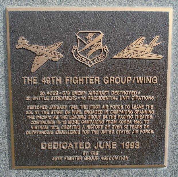 THE 49TH FIGHTER GROUP/WING WAR MEMORIAL PLAQUE