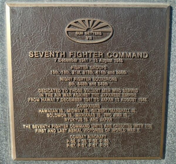 SEVENTH FIGHTER COMMAND WAR MEMORIAL PLAQUE
