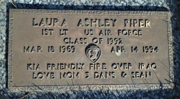 LAURA ASHLEY PIPER WAR MEMORIAL CEMETERY STONE