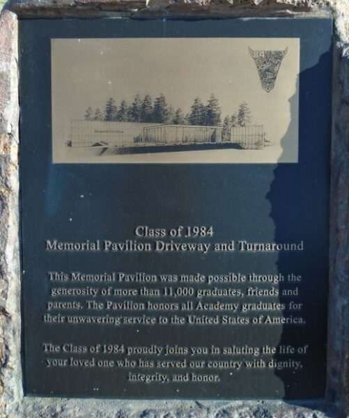 CLASS OF 1984 MEMORIAL PAVILION DRIVEWAY AND TRUNAROUNG PLAQUE