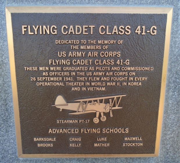 FLYING CADET CLASS 41-G WAR MEMORIAL PLAQUE
