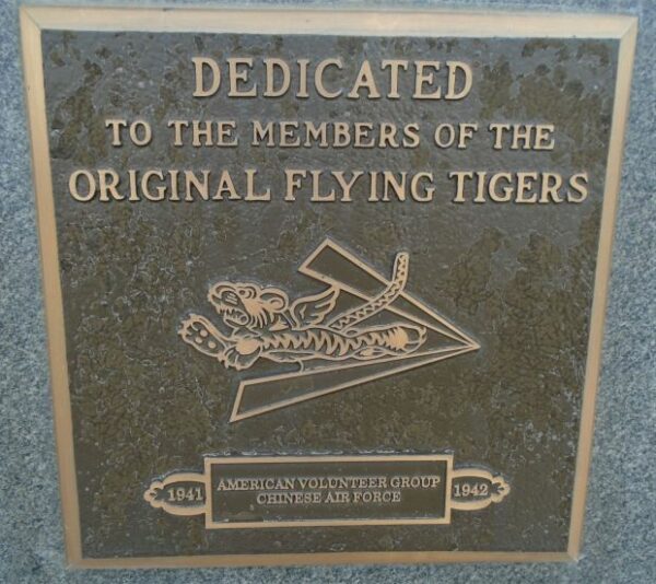 ORIGINAL FLYING TIGERS WAR MEMORIAL PLAQUE