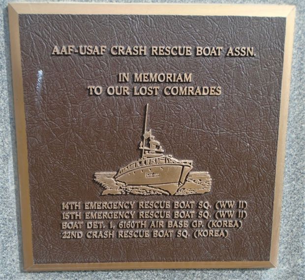 USAF ACADEMY AAF-USAF CRASH RESCUE BOAT ASSN. LOST COMRADES MEMORIAL PLAQUE