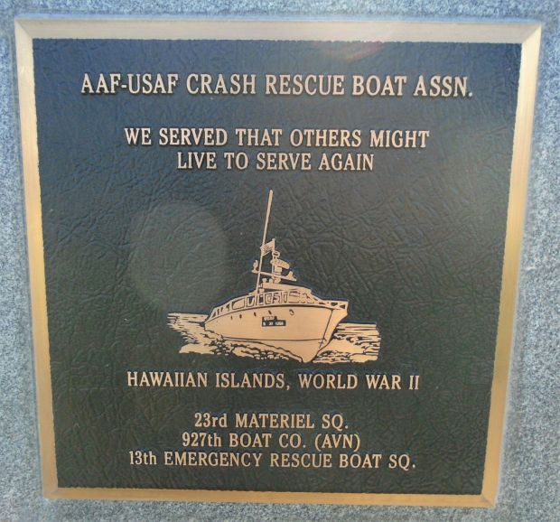 USAF ACADEMY AAF-USAF CRASH RESCUE BOAT ASSN. WAR MEMORIAL PLAQUE