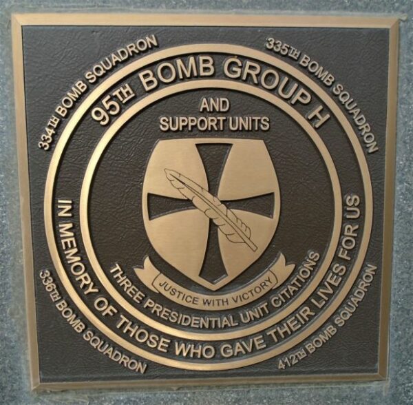 USAF ACADEMY 95TH BOMB GROUP H WAR MEMORIAL PLAQUE