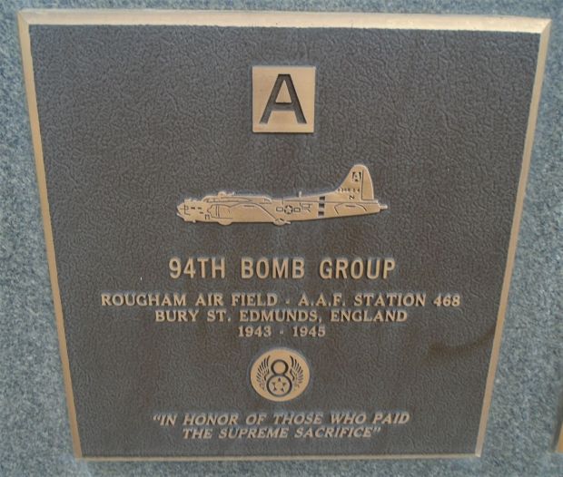 USAF ACADEMY 94TH BOMB GROUP WAR MEMORIAL PLAQUE