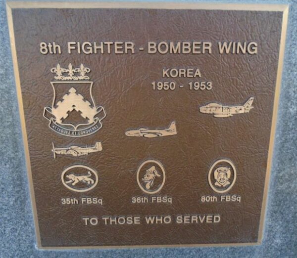 USAF ACADEMY 8TH FIGHTER-BOMB WING WAR MEMORIAL PLAQUE