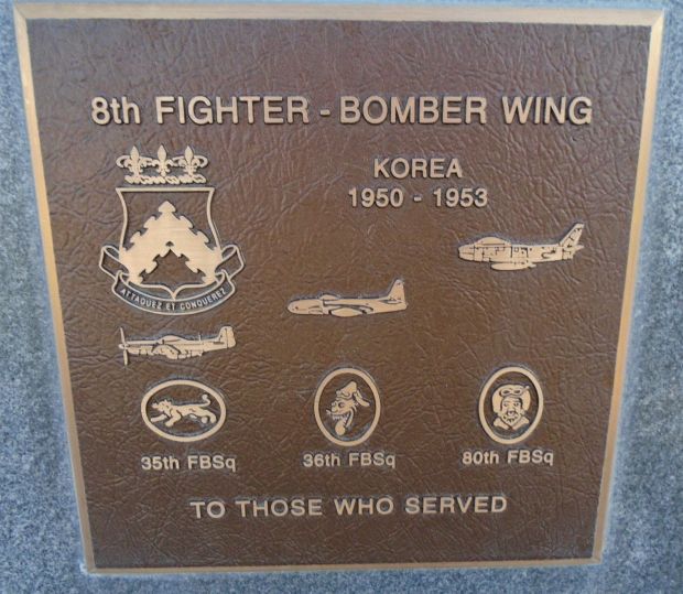 USAF ACADEMY 8TH FIGHTER-BOMB WING WAR MEMORIAL PLAQUE