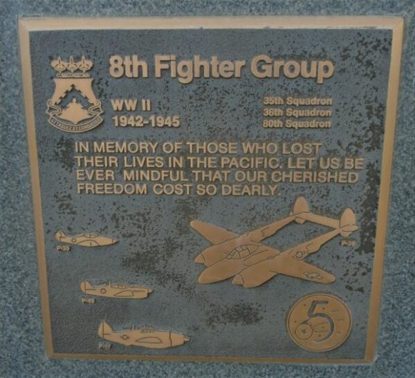 USAF ACADEMY 8TH FIGHTER GROUP WAR MEMORIAL PLAQUE