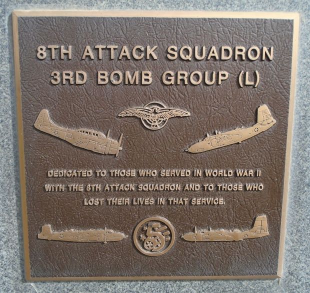 USAF ACADEMY 8TH ATTACK SQUADRON WAR MEMORIAL PLAQUE