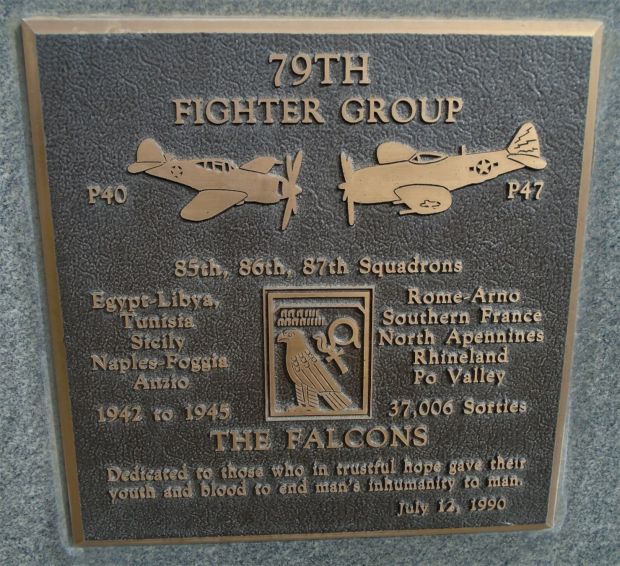 USAF ACADEMY 79TH FIGHTER GROUP WAR MEMORIAL PLAQUE