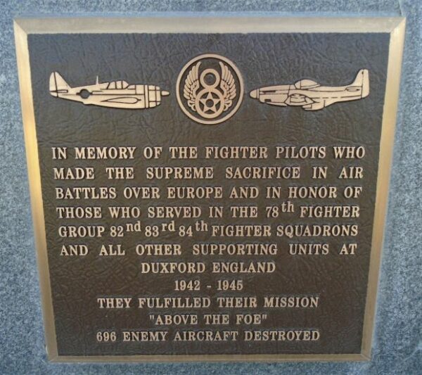 78TH FIGHTER GROUP WAR MEMORIAL PLAQUE
