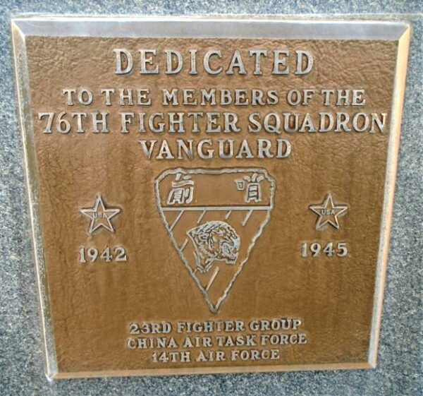 76TH FIGHTER SQUADRON WAR MEMORIAL PLAQUE