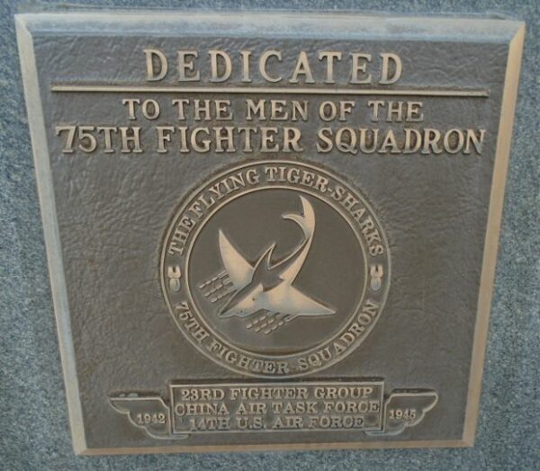 75TH FIGHTER SQUADRON WAR MEMORIAL PLAQUE
