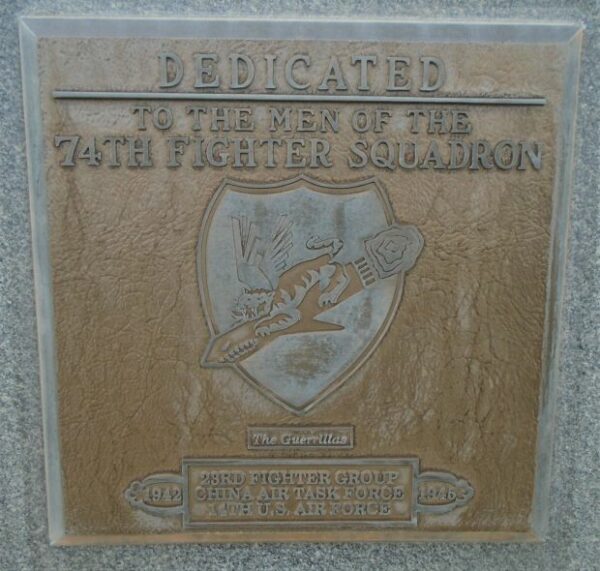 74TH FIGHTER SQUADRON WAR MEMORIAL PLAQUE