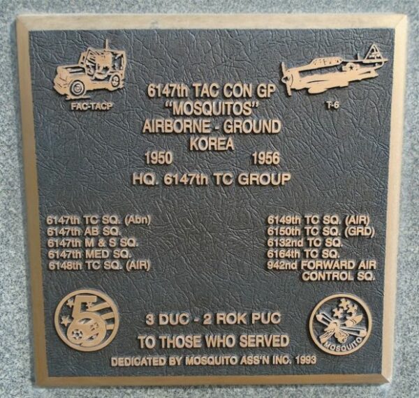 6147TH TAC CON GP WAR MEMORIAL PLAQUE