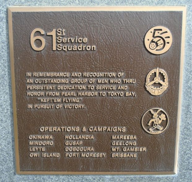 61ST SERVICE SQUADRON WAR MEMORIAL PLAQUE