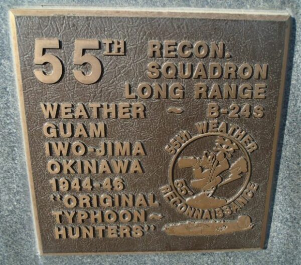55TH RECON. SQUADRON LONG RANGE WAR MEMORIAL PLAQUE