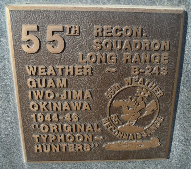 55TH RECON. SQUADRON LONG RANGE WAR MEMORIAL PLAQUE