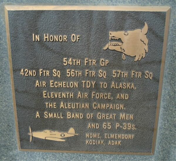 54TH FTR GP WAR MEMORIAL PLAQUE