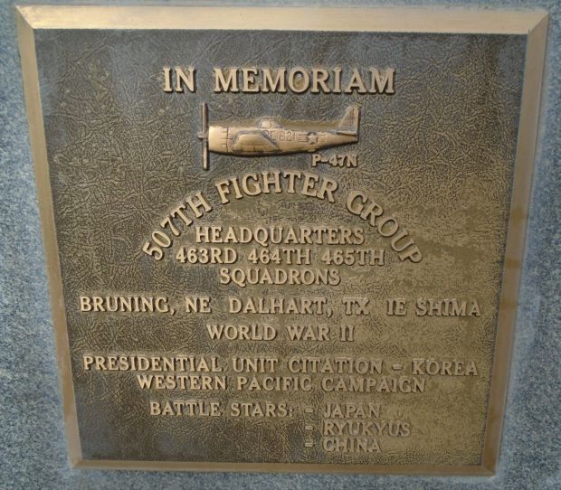 507TH FIGHTER GROUP WAR MEMORIAL PLAQUE
