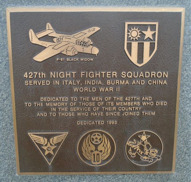 427TH NIGHT FIGHTER SQUADRON WAR MEMORIAL PLAQUE