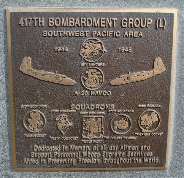 USAF ACADEMY 417TH BOMBARDMENT GROUP (L) WAR MEMORIAL